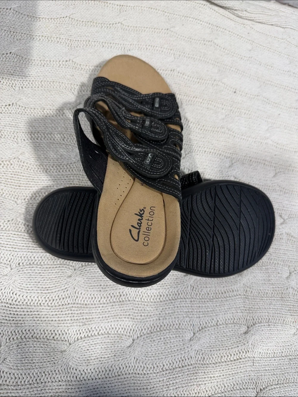 Clark’s black Braided Slide Sandals - Women's size 8